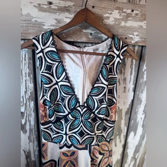Badgley Mischka Sleeveless Printed Fit & Flare Dress Size 4 NO BELT
